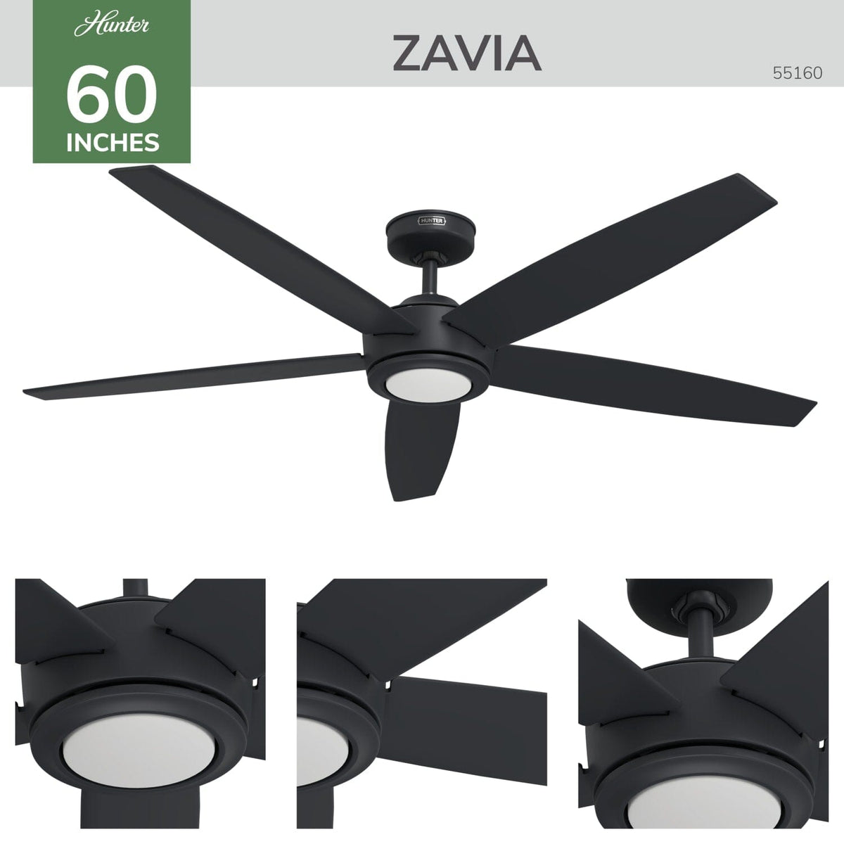 Zavia Indoor Smart with LED Light 60 inch with Remote