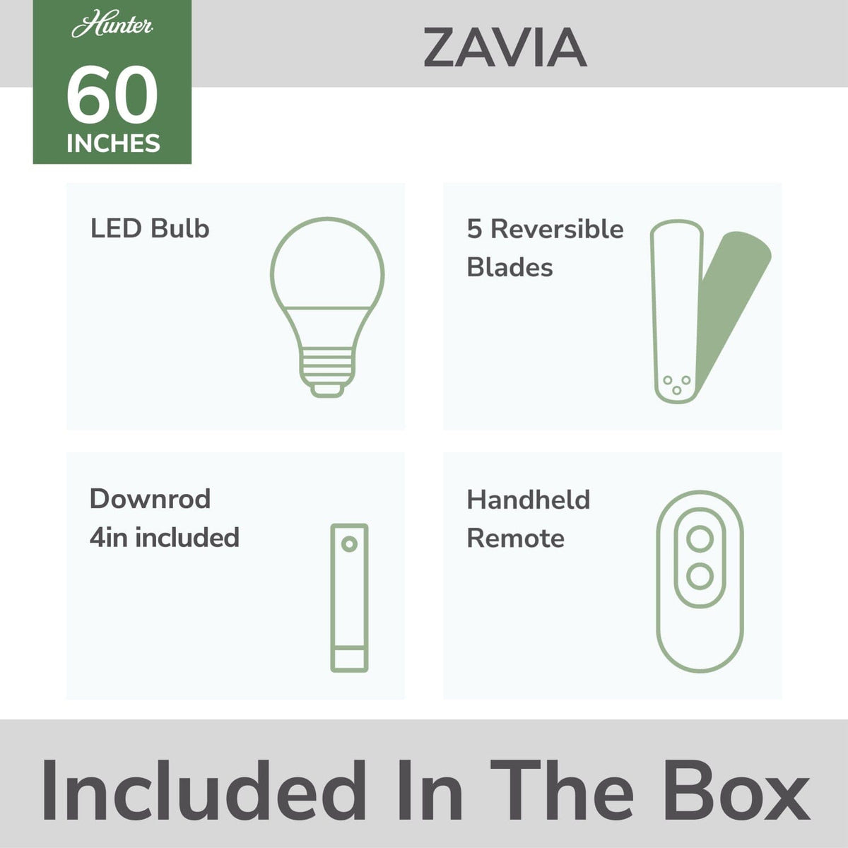 Zavia Indoor Smart with LED Light 60 inch with Remote