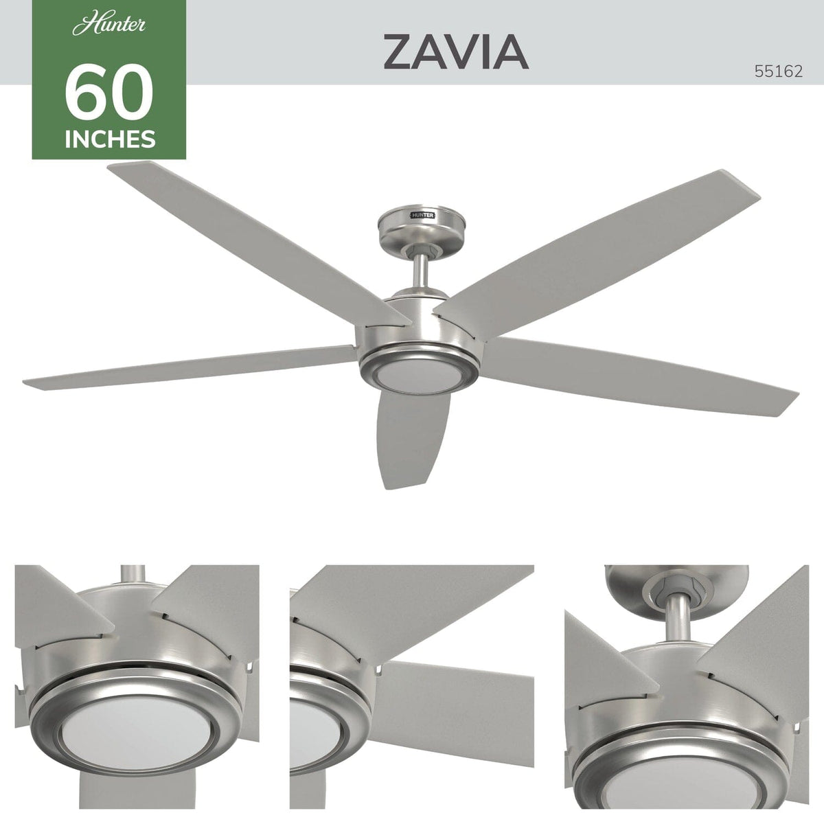 Zavia Indoor Smart with LED Light 60 inch with Remote