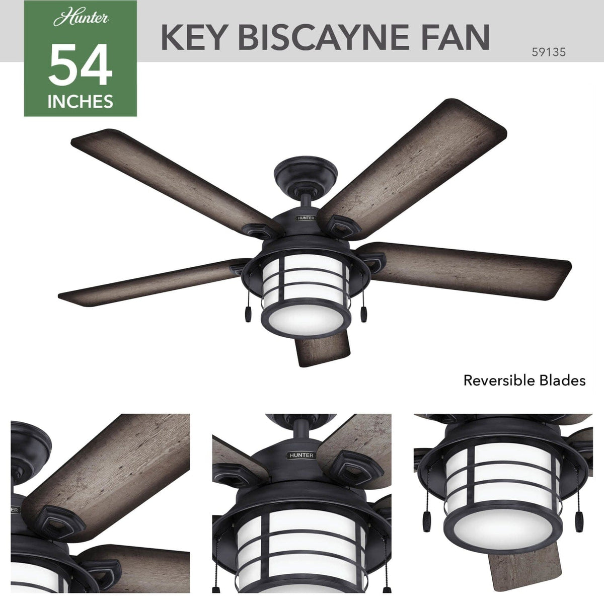 Key Biscayne Outdoor with Light 54 inch