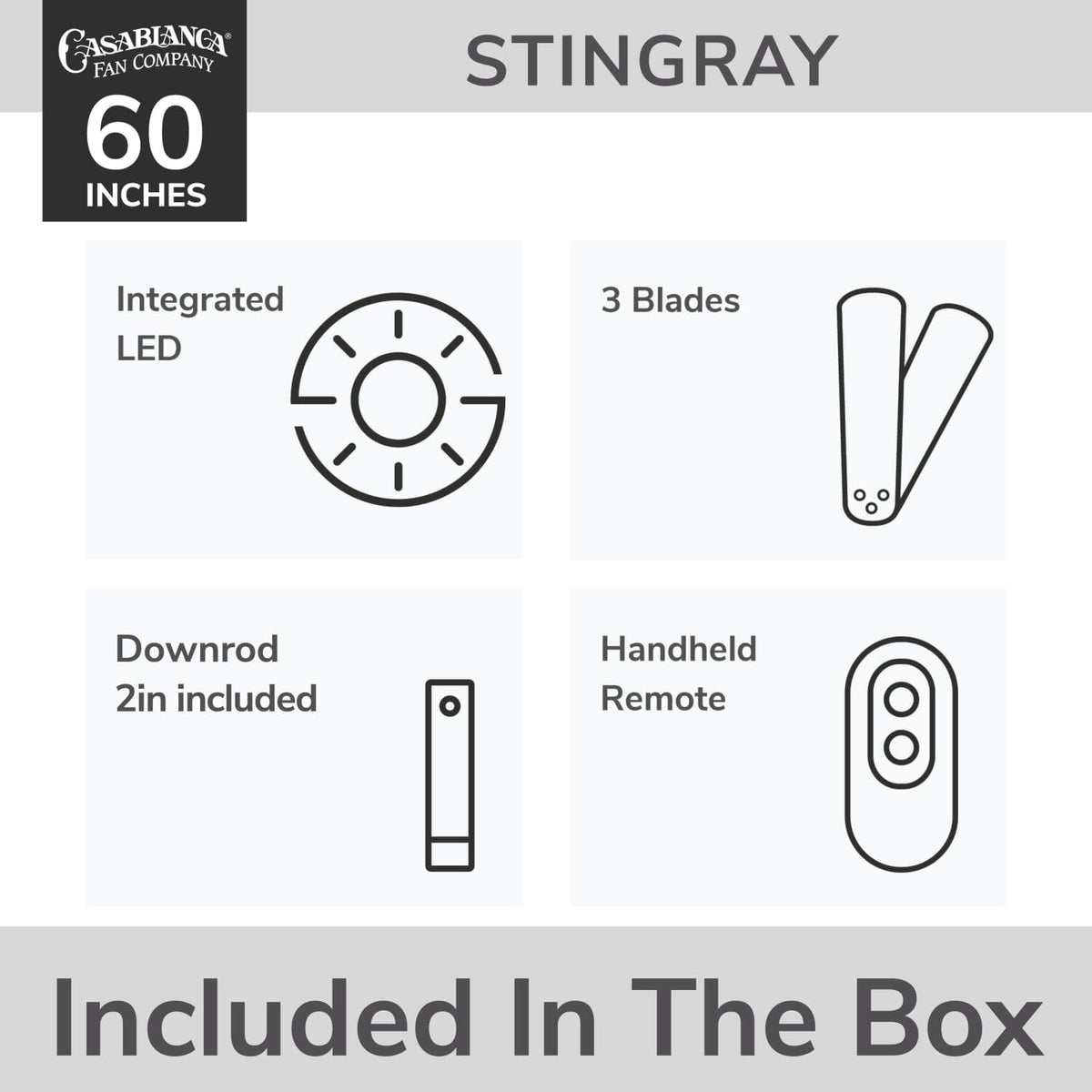 Stingray Outdoor ENERGY STAR DC with LED Light 60 inch with remote