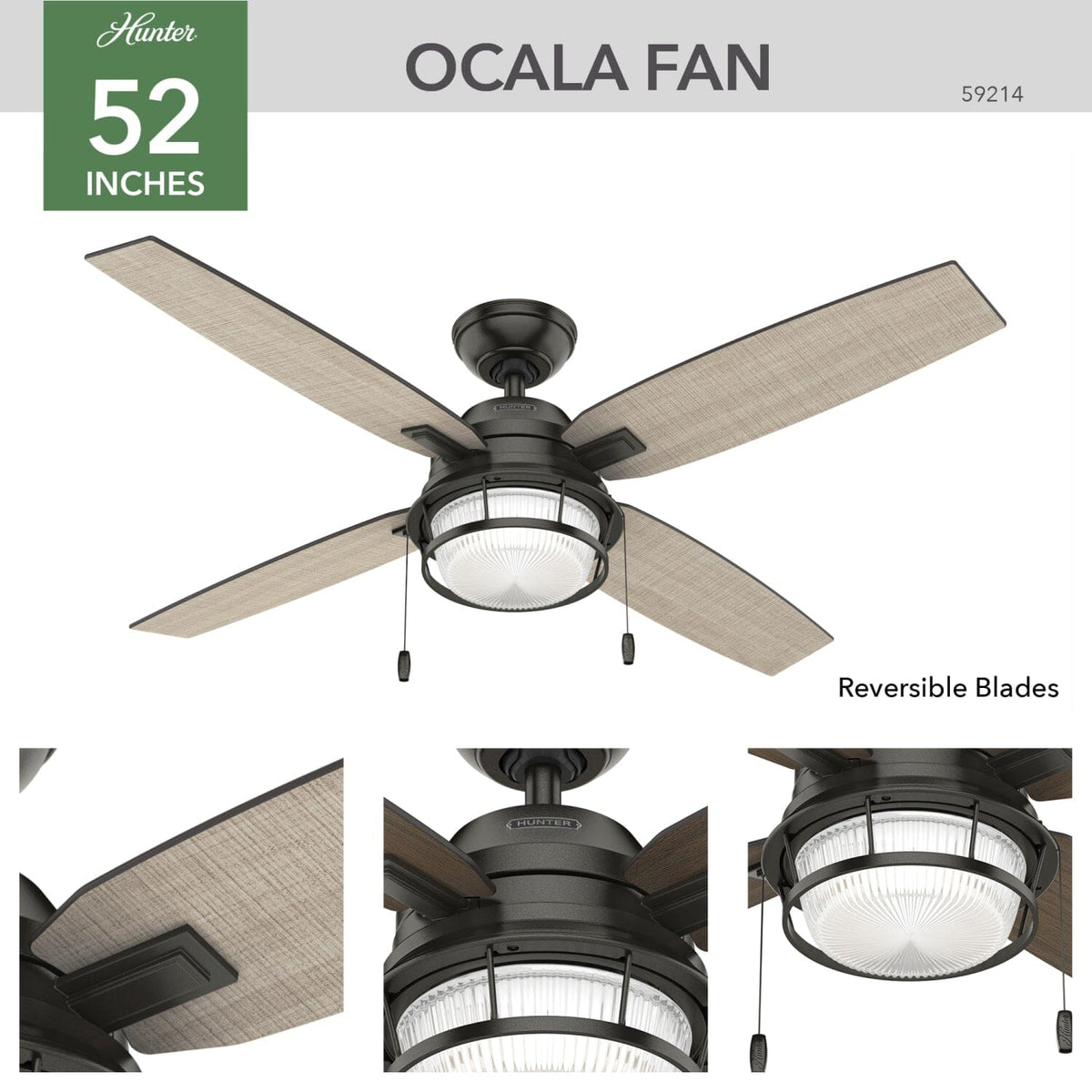 Ocala Outdoor with LED Light 52 inch