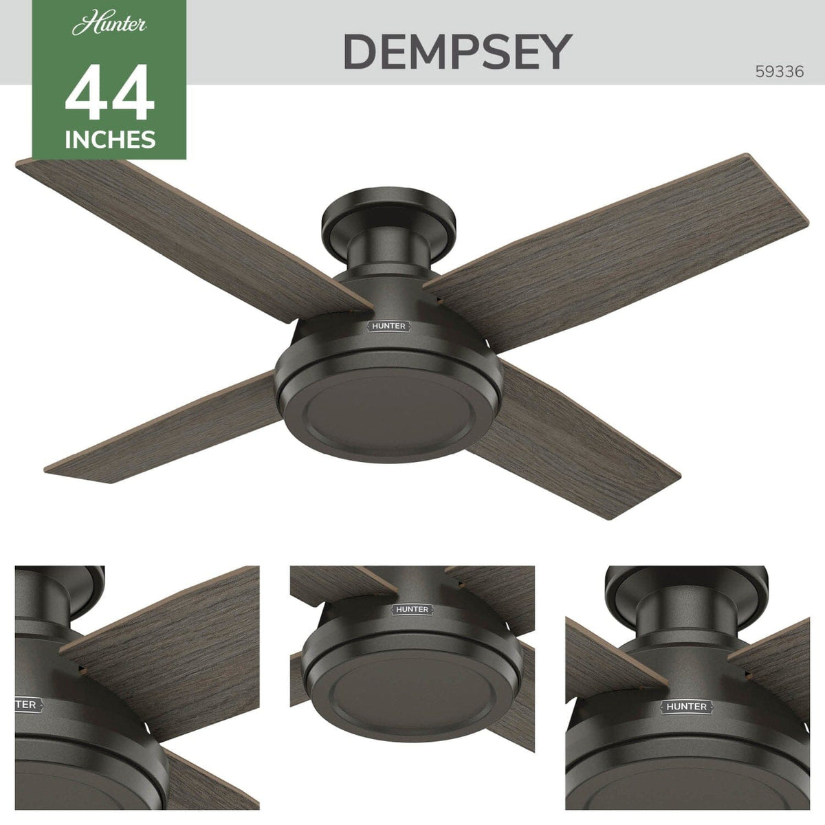 Dempsey Low Profile 44 inch with Remote