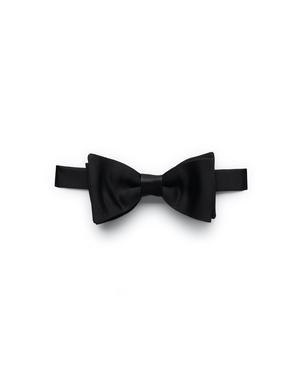 79 - Black Silk Satin Butterfly Pre-Tied Bowtie (2 5/8") - custom suits nyc bespoke tailor midtown, noho