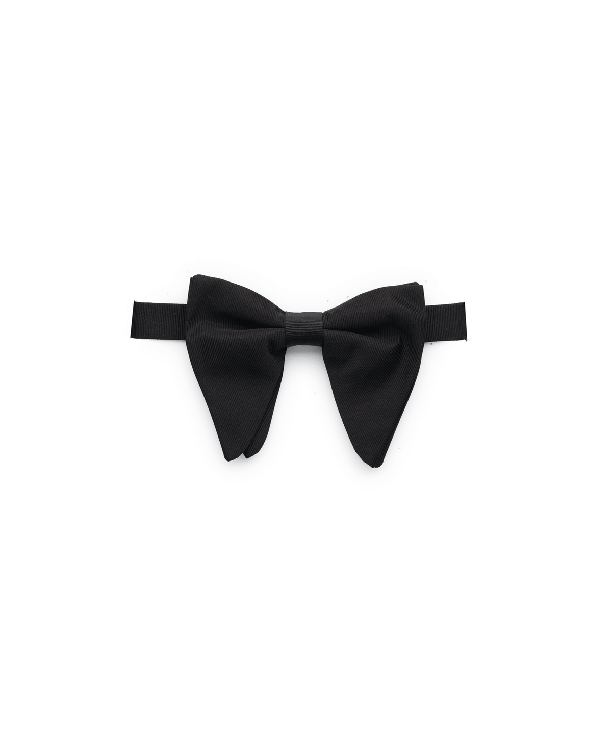 80 - Black Silk Satin Butterfly Pre-Tied Bowtie (2 5/8") - custom suits nyc bespoke tailor midtown, noho