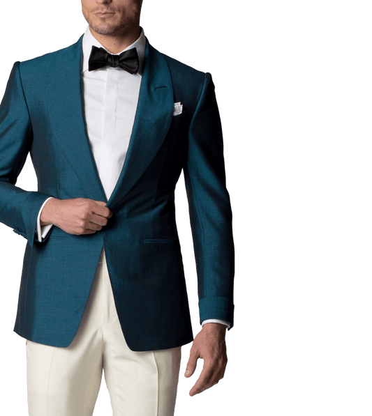 (product) Emerald Mohair & Silk Bespoke Dinner Jacket - custom suits nyc bespoke tailor midtown, noho