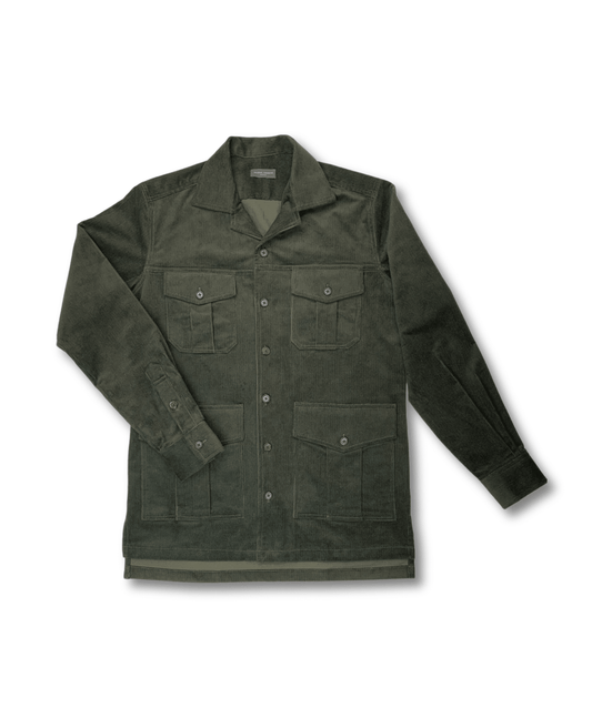Custom Olive Green Corduroy Overshirt - custom suits nyc bespoke tailor midtown, noho