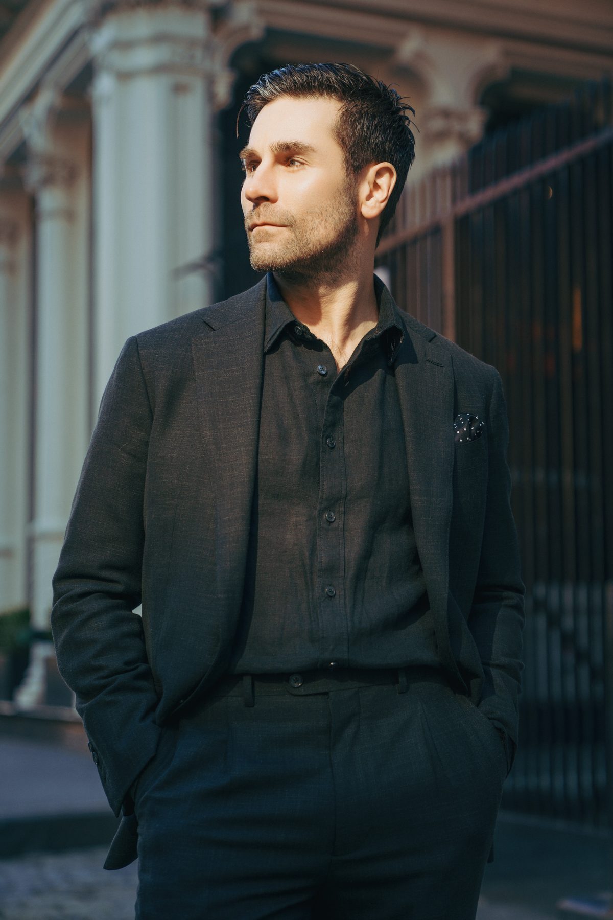 Shane in Black Solid Suit - custom suits nyc bespoke tailor midtown, noho