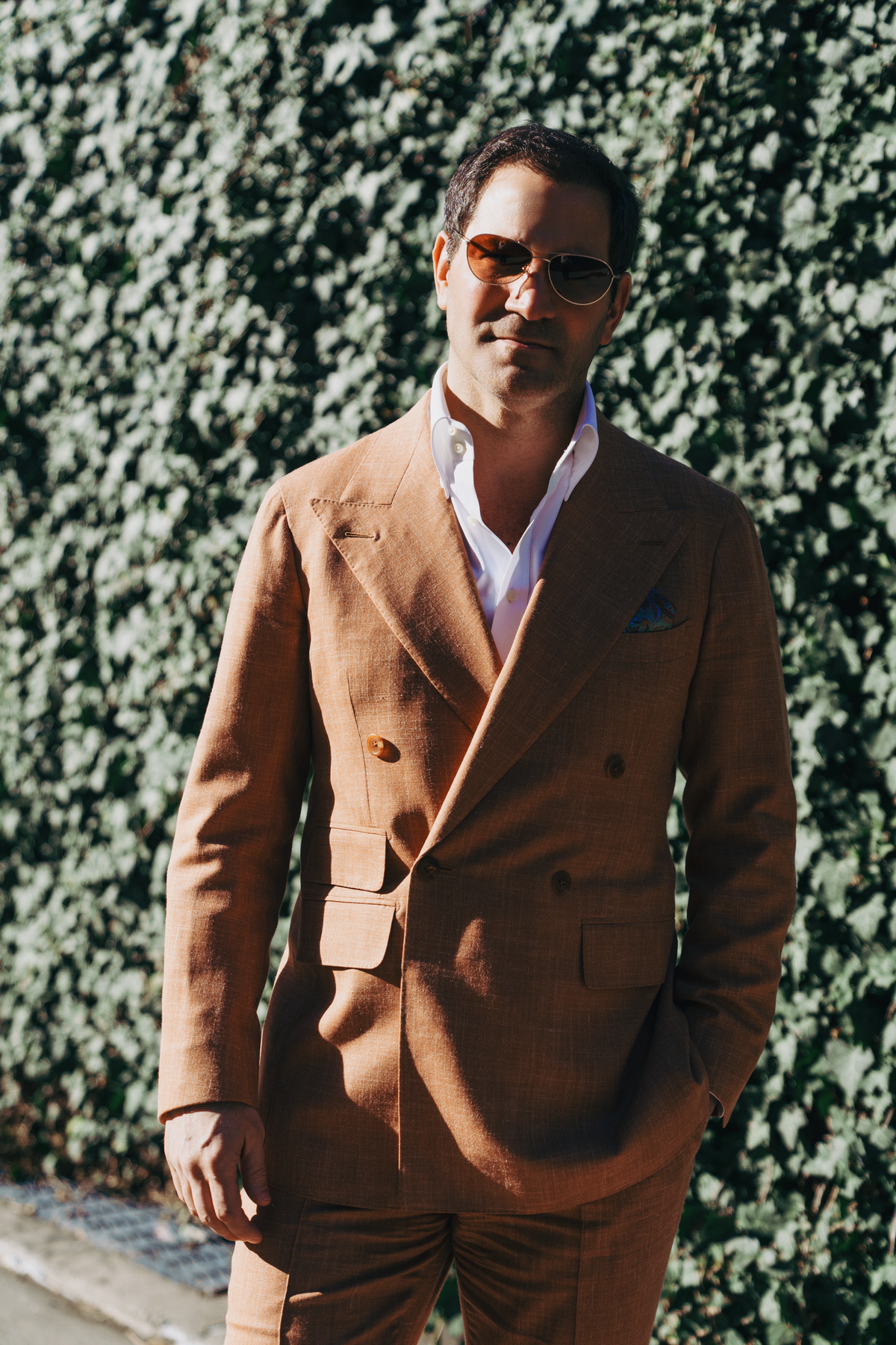 MICHAEL ANDREWS in Orange Tallia Delfino Suit - custom suits nyc bespoke tailor midtown, noho
