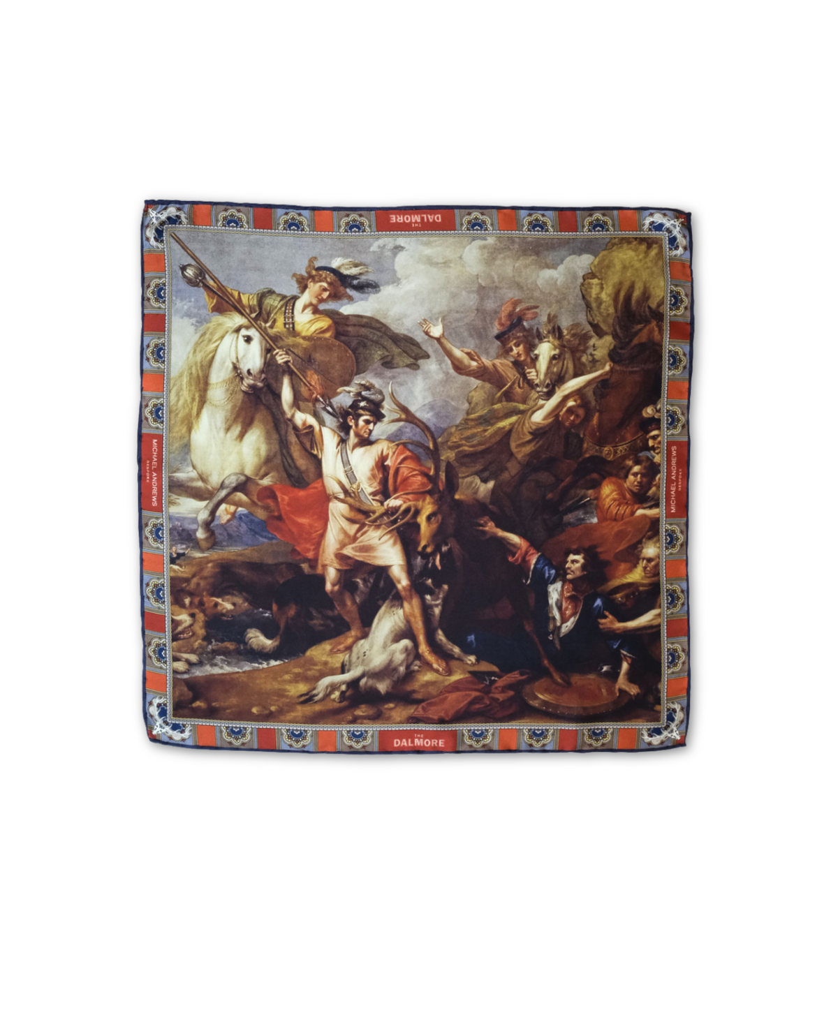 full view of 'The Fury of the Stag' Limited Edition Pocket Square - custom suits nyc bespoke tailor midtown, noho