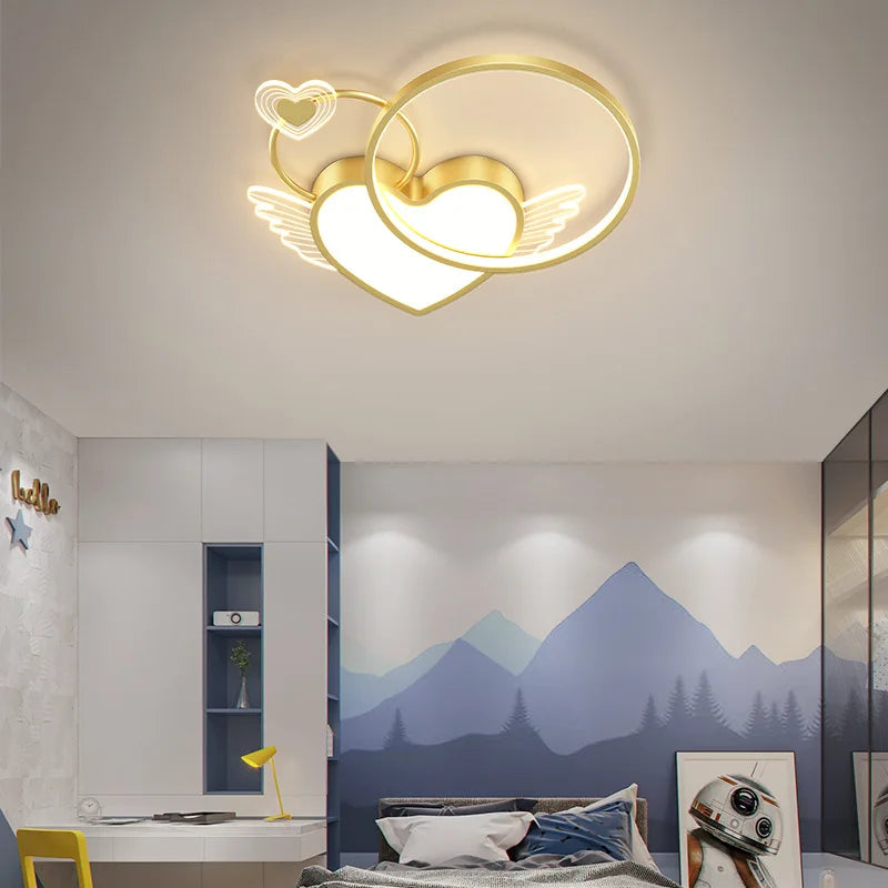 Afralia™ Heart Shape LED Ceiling Light for Girls Room, Bedroom, or Children's Room