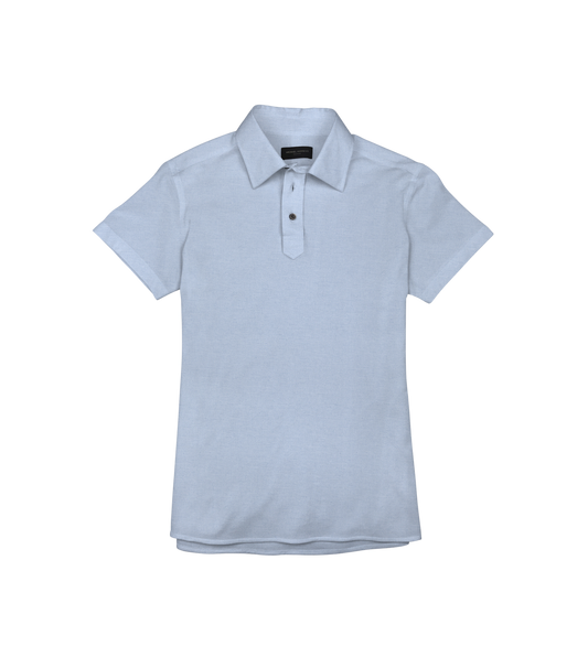 Light Blue Pique Short Sleeve Polo Shirt - custom suits nyc bespoke tailor midtown, noho