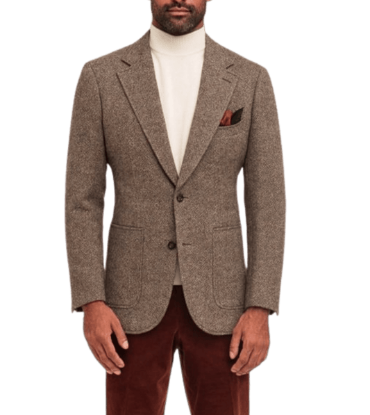 MAB Medium Brown Donegal Tweed Sport Coat - custom suits nyc bespoke tailor midtown, noho