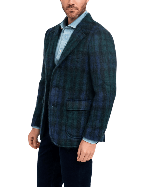 (product) Blackwatch Mohair Tartan Sport Coat - custom suits nyc bespoke tailor midtown, noho