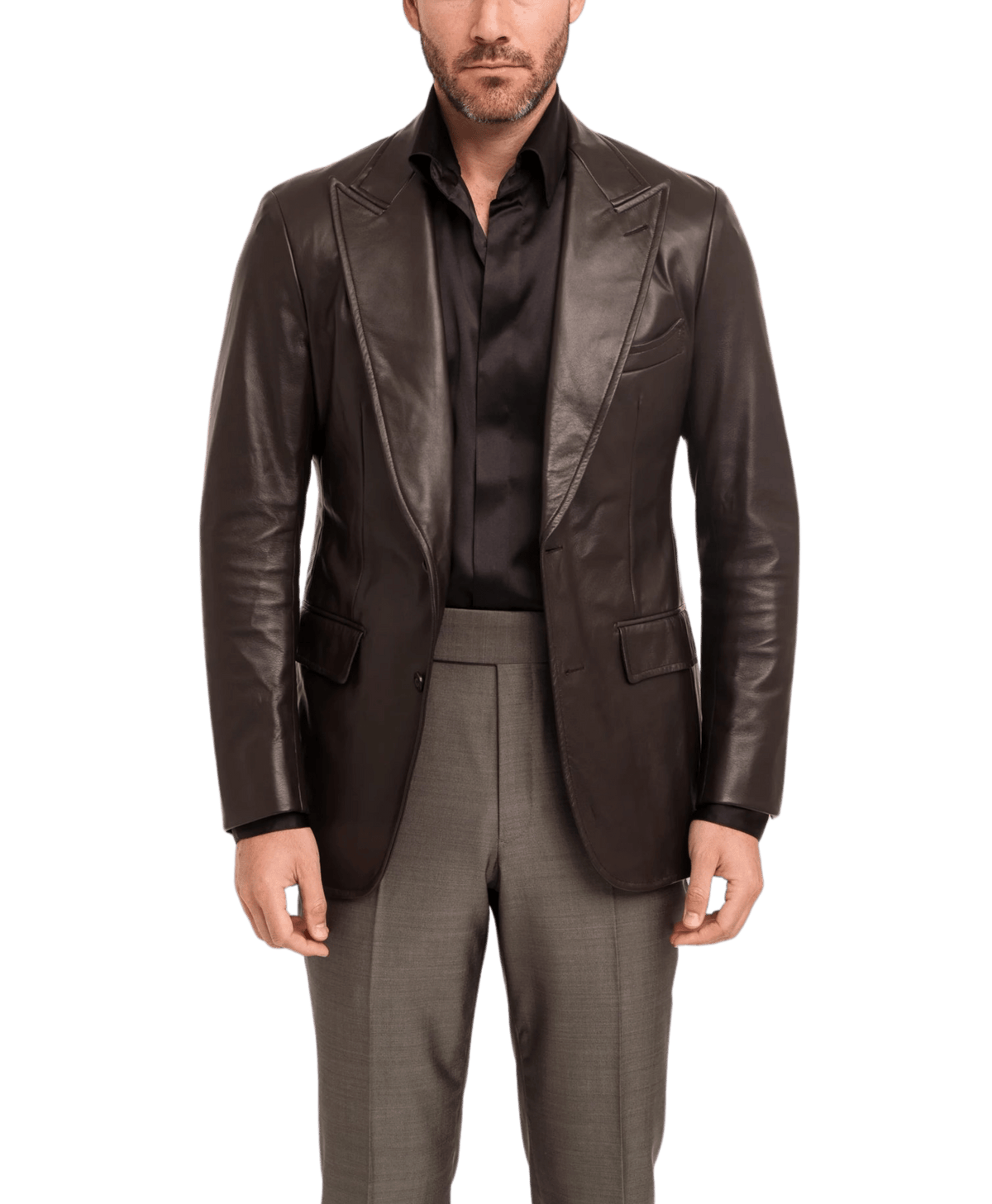 Brown Leather Sport Coat - custom suits nyc bespoke tailor midtown, noho