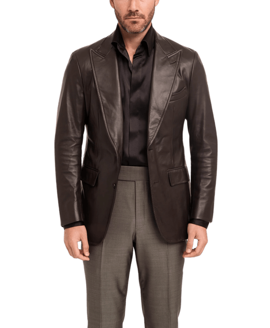 Brown Leather Sport Coat - custom suits nyc bespoke tailor midtown, noho