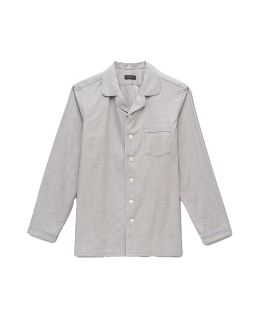 MAB Custom Grey Solid Pajama Shirt - custom suits nyc bespoke tailor midtown, noho