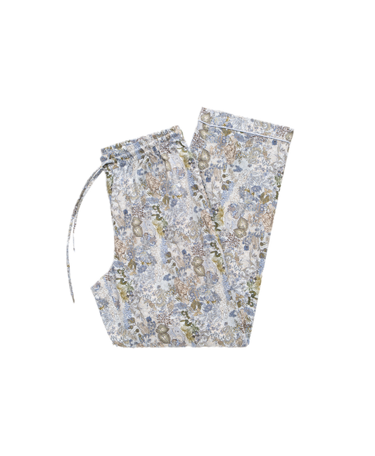Light Blue Jungle Print Cotton Pajama Pants - custom suits nyc bespoke tailor midtown, noho