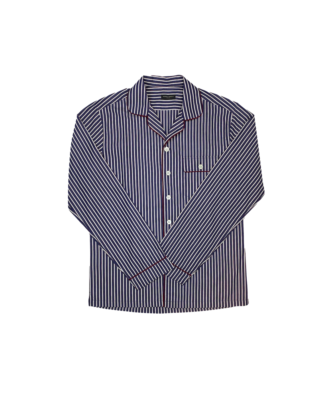 Red and Dark Blue Stripe Pajama Shirt - custom suits nyc bespoke tailor midtown, noho