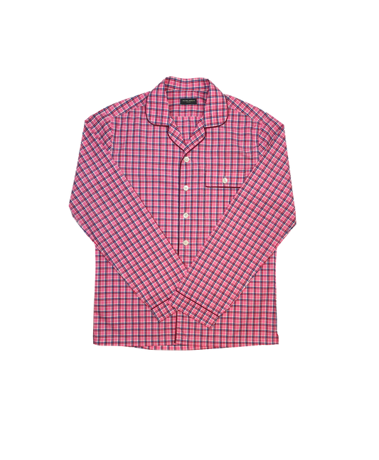 MAB Custom Red and Pink Check Pajama Shirt - custom suits nyc bespoke tailor midtown, noho
