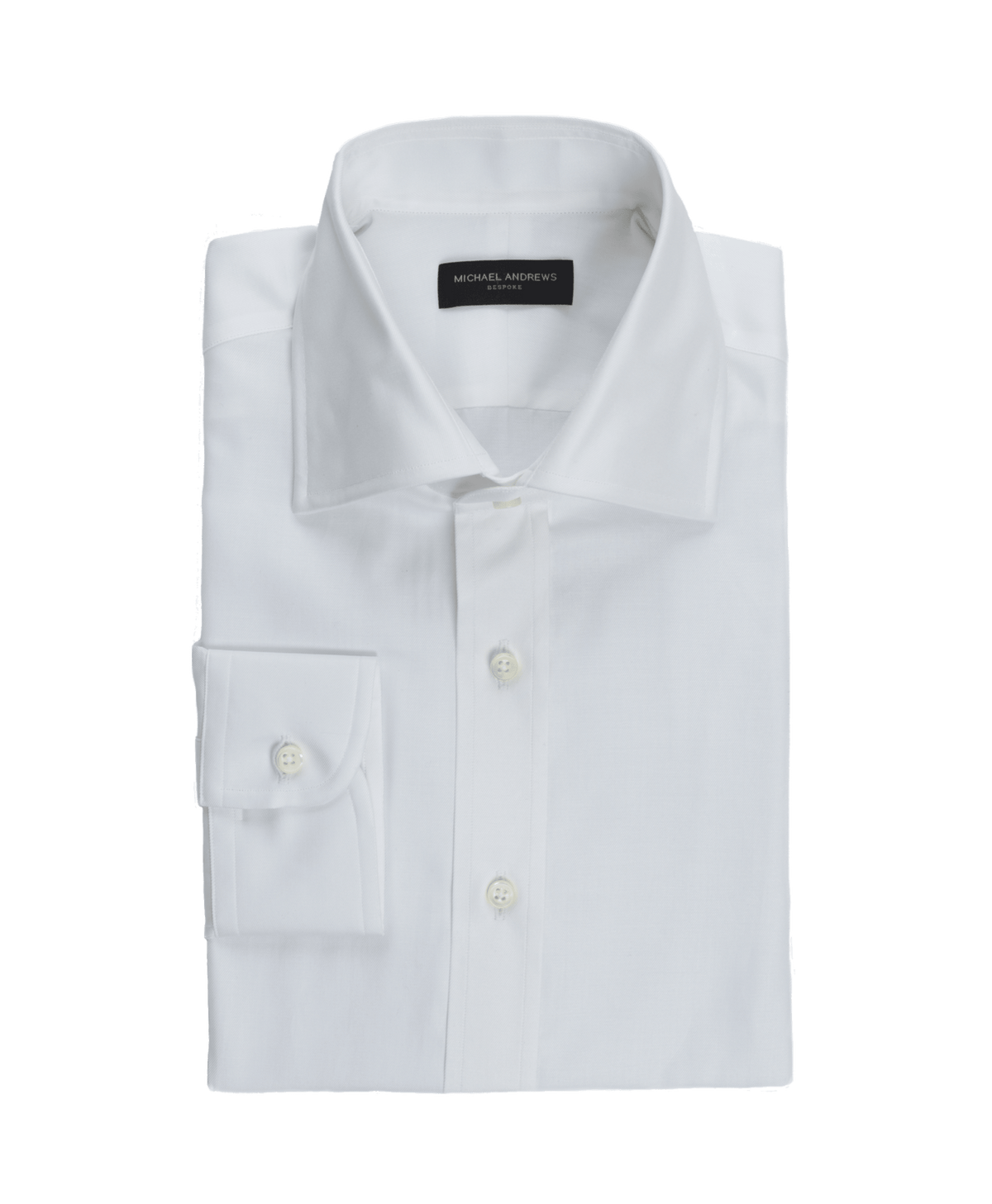 Michael-Andrews-Induo-Stain-Resistant-White-Twill-Dress-Shirt - custom suits nyc bespoke tailor midtown, noho