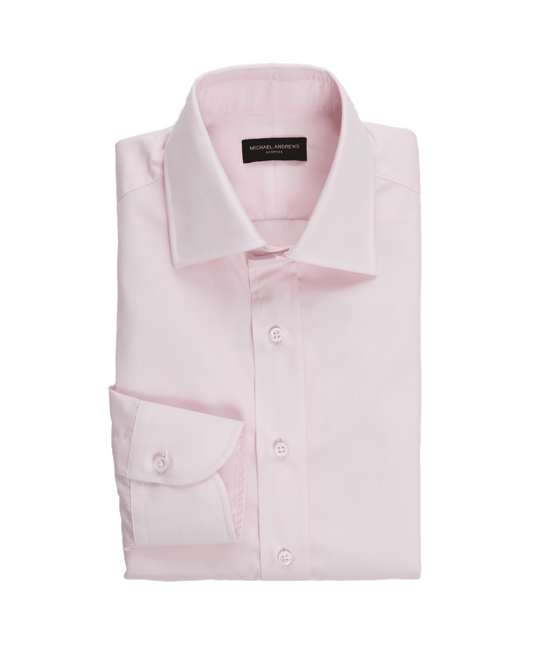 Michael-Andrews-Light-Pink-Poplin-Dress-Shirt - custom suits nyc bespoke tailor midtown, noho