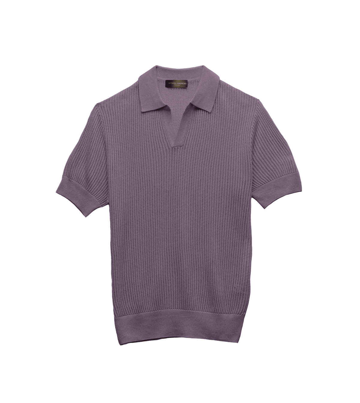 Michael-Andrews-Open-Mesh-Knit-Polo-Enchanted-Light-Lavender - custom suits nyc bespoke tailor midtown, noho