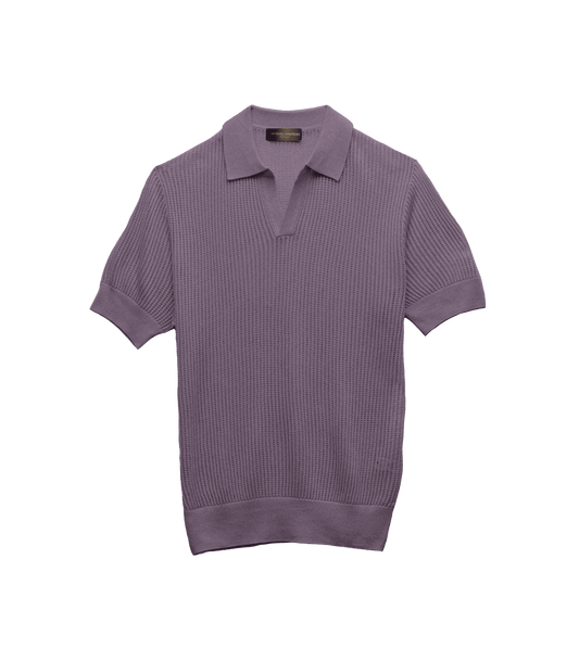 Michael-Andrews-Open-Mesh-Knit-Polo-Enchanted-Light-Lavender - custom suits nyc bespoke tailor midtown, noho