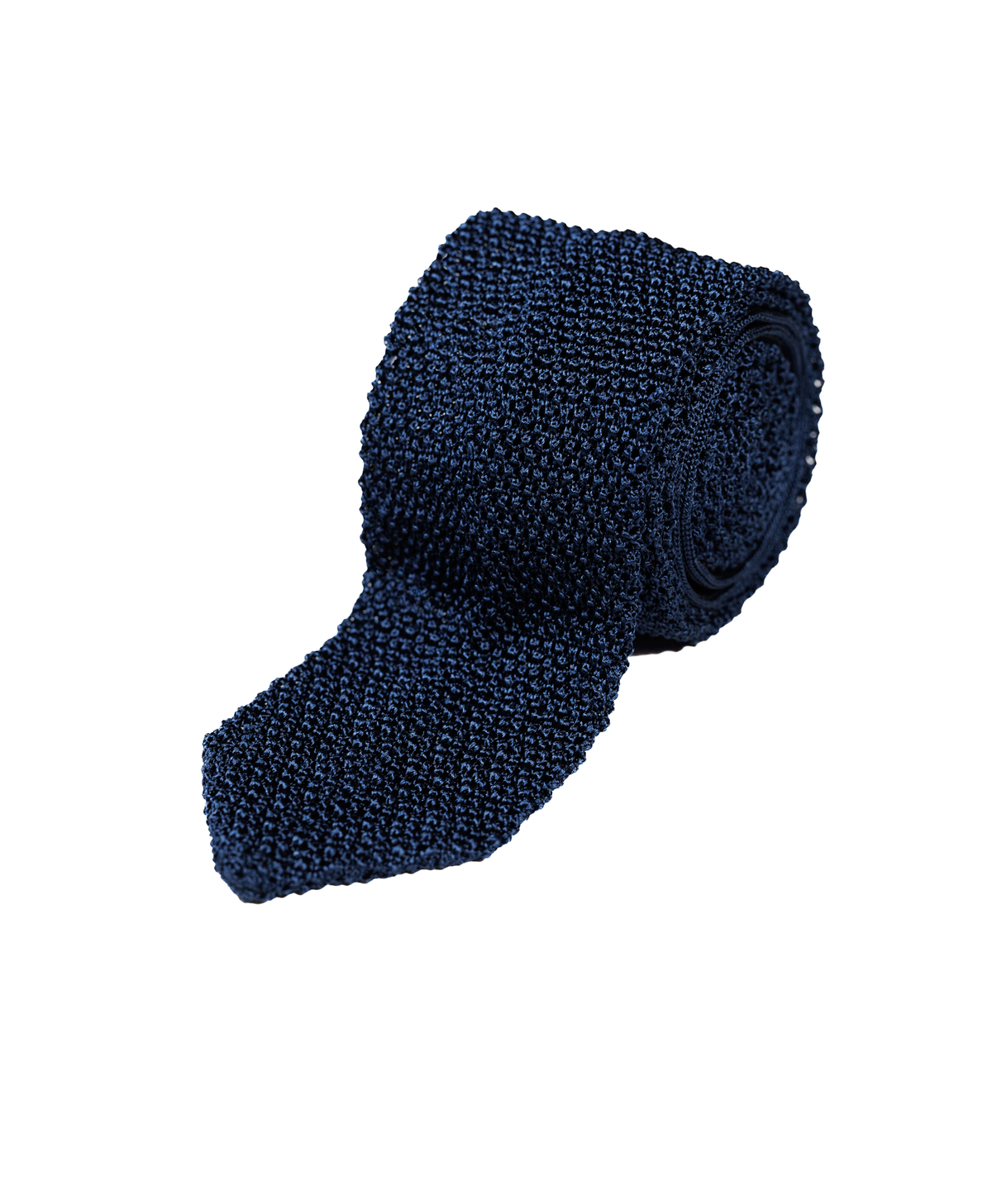 Michael Andrews Royal Blue Silk Knit Tie with Pointed End - custom suits nyc bespoke tailor midtown, noho