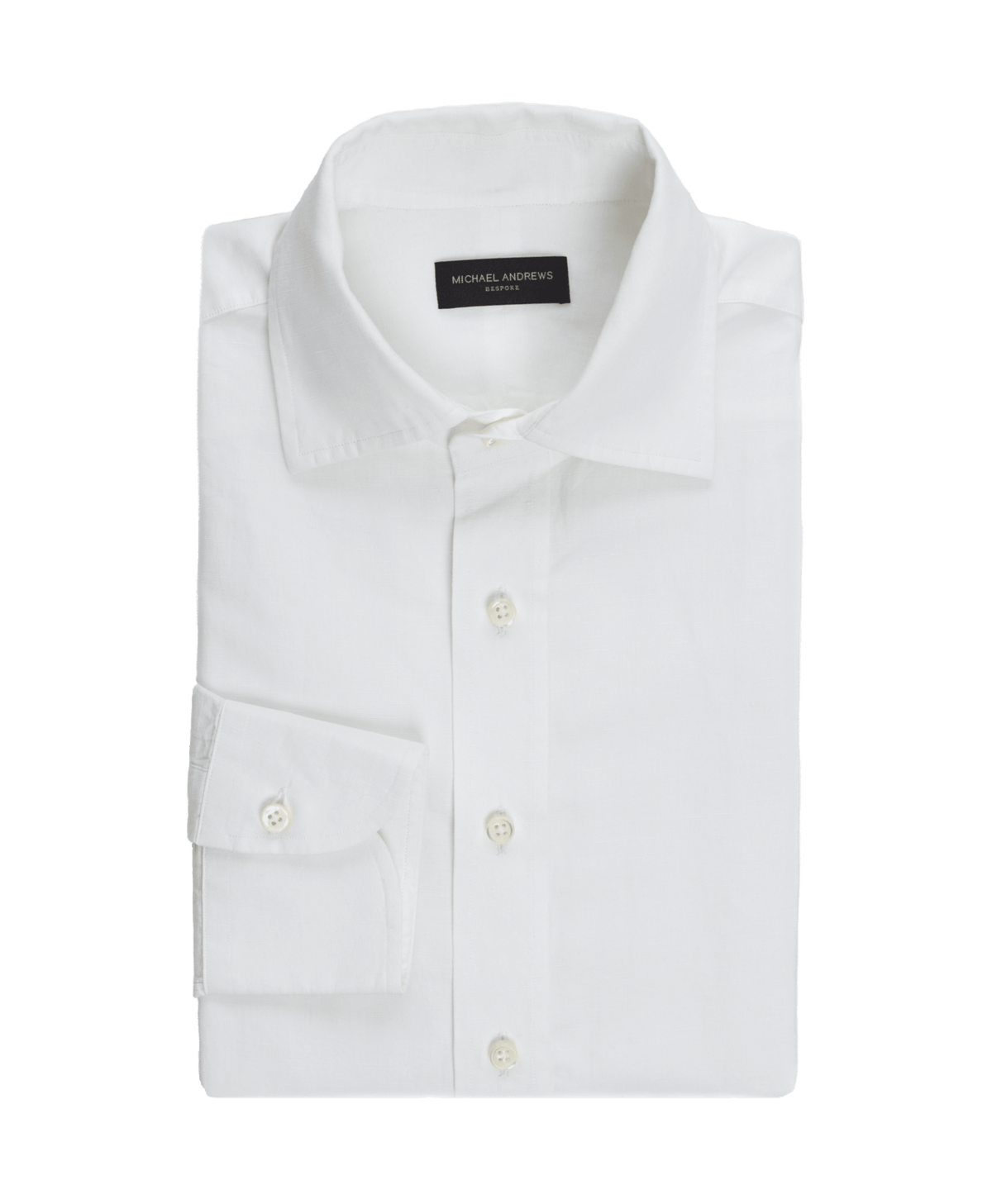 Michael-Andrews-White-Linen-Dress-Shirt - custom suits nyc bespoke tailor midtown, noho