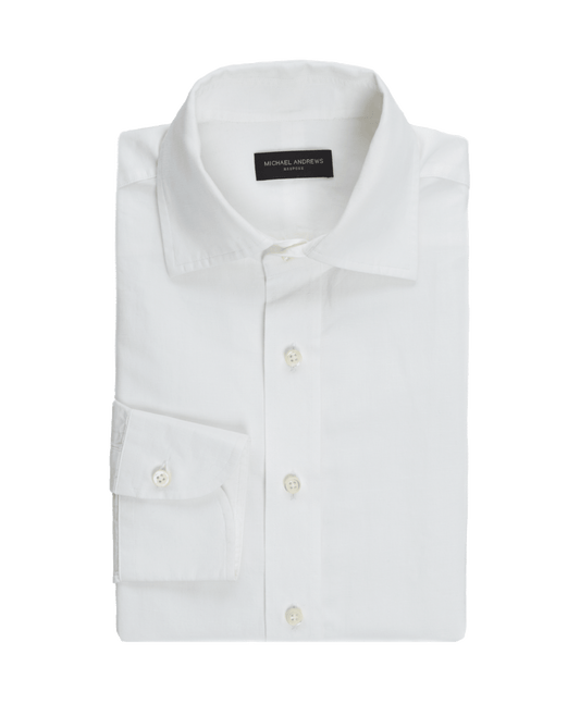 Michael-Andrews-White-Linen-Dress-Shirt - custom suits nyc bespoke tailor midtown, noho