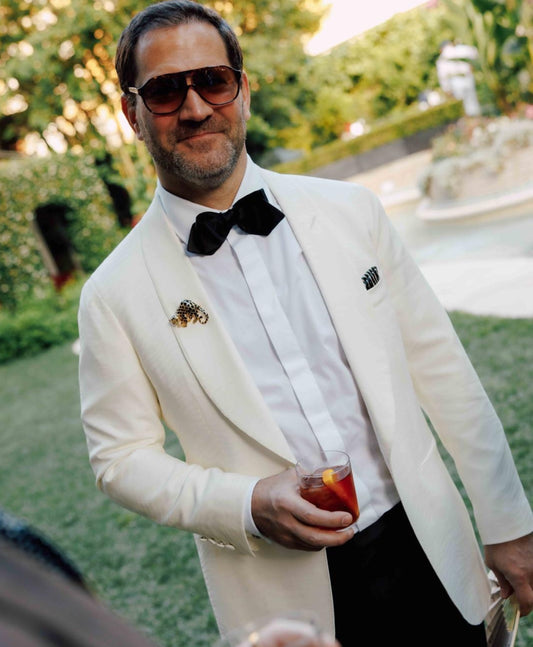 Michael Andrews in White Dinner Jacket - custom suits nyc bespoke tailor midtown, noho