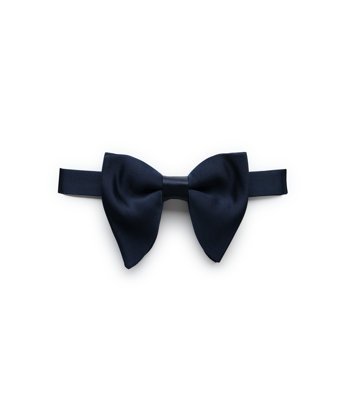 Midnight Silk Satin Monarch Pre-Tied Bowtie (4") by Michael Andrews Bespoke - custom suits nyc bespoke tailor midtown, noho
