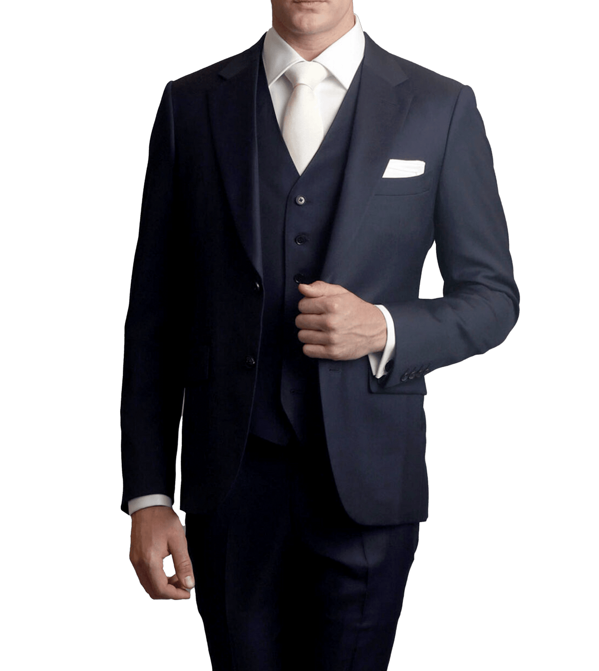 Navy Blue Twill Two-button Wool, made-to-measure Suit - custom suits nyc bespoke tailor midtown, noho