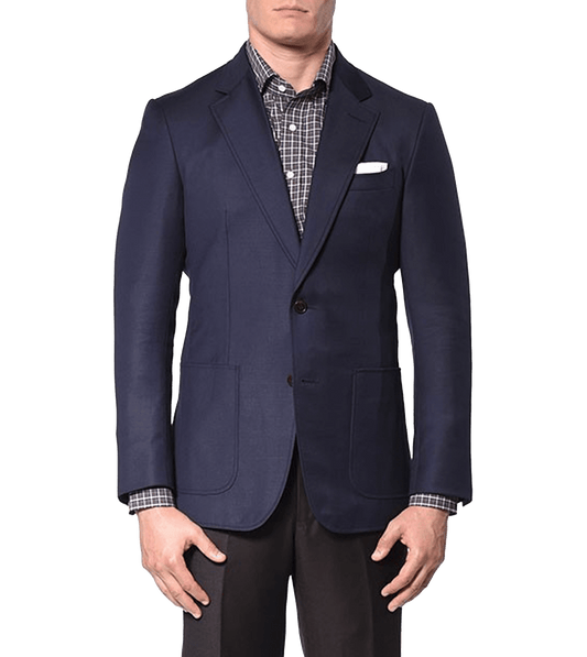Navy Plain Weave Classic Bespoke Sport Coat - custom suits nyc bespoke tailor midtown, noho