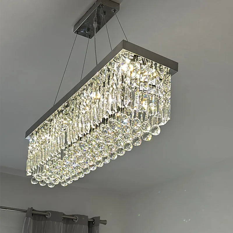 Afralia™ Crystal LED Chandelier for Home, Dining, Living Room & Bedroom