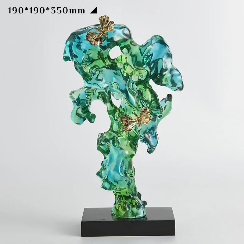 Afralia™ Transparent Resin Abstract Art Decoration Light Sculptures for Living Room and Porch