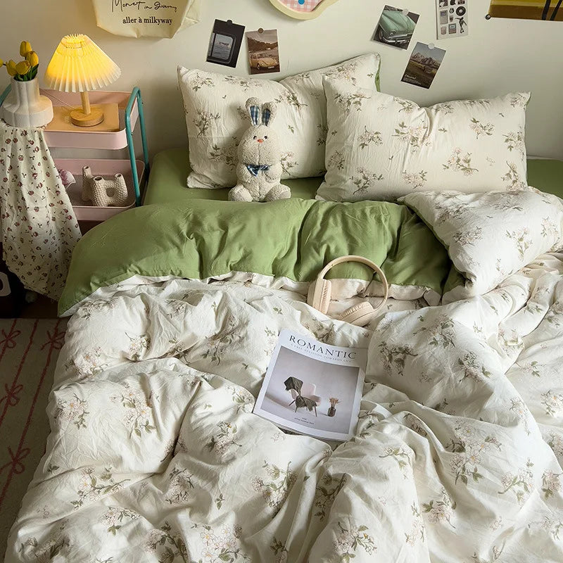 Afralia™ Korean Floral Print Single Duvet Cover: Sweet Comfort, All Seasons, Skin-Friendly