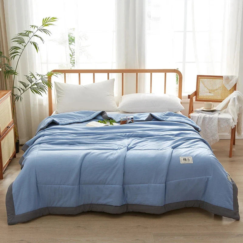 Afralia™ Pure Cotton Summer Quilt: Soft, Breathable, Washable, Skin-Friendly Blanket