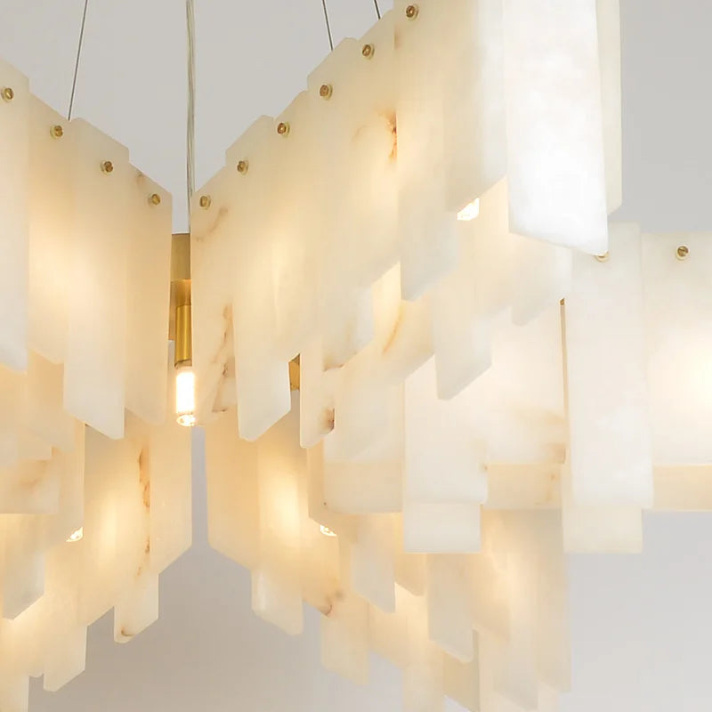 Afralia™ LED Gold Spanish Lucite Chandelier for Luxe Living Room Ceiling Decor