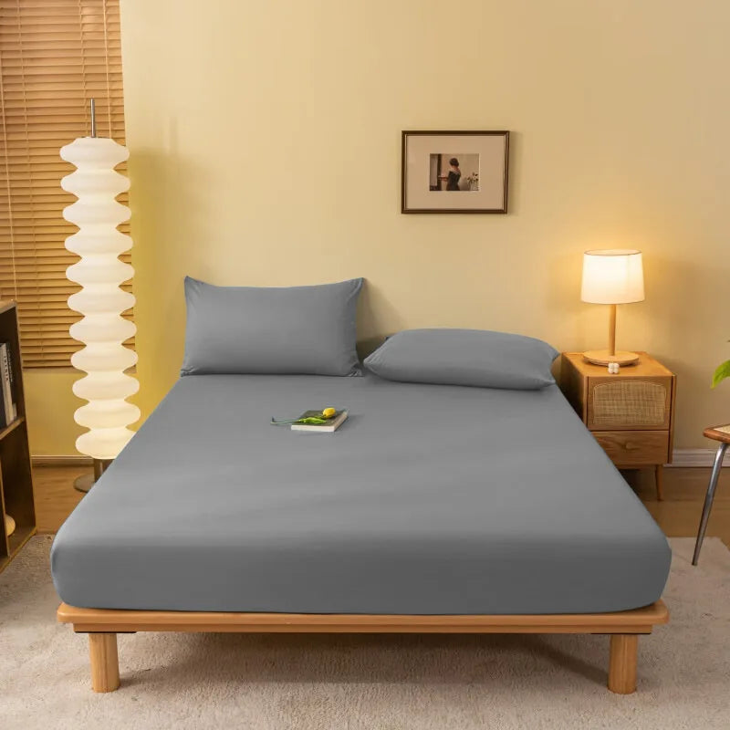 Afralia™ Cozy Solid Color Fitted Sheet - All Seasons Mattress Cover