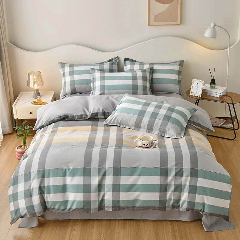 Afralia™ Romantic Flower Print Cotton Bedding Set with Ultra Soft Duvet Cover & Bed Linens