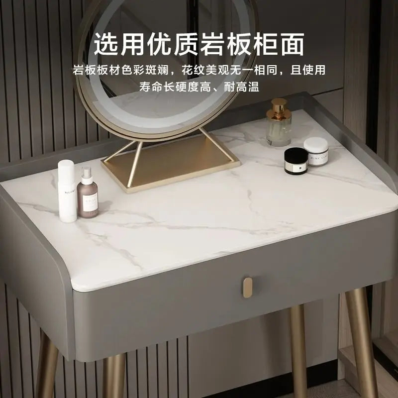 Afralia™ Modern Luxury Dressing Table Desk for Women - Nordic Style Organizer Desk Mirror