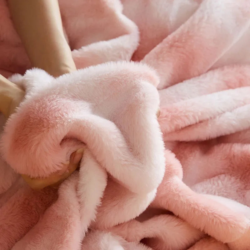 Afralia™ Luxe Milk Velvet Blanket: Thick & Cozy Faux Fur Throw for Home & Office