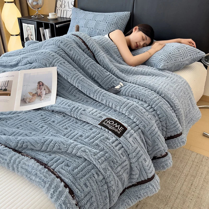 Afralia™ Double-Layer Luxury Coral Fleece Winter Blanket