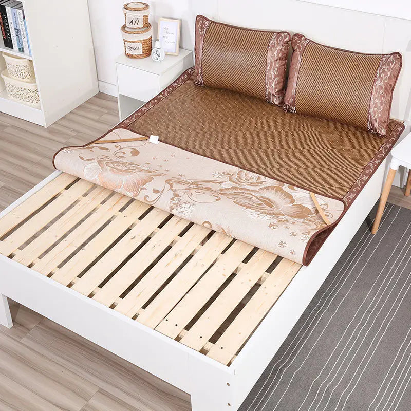 Afralia™ Cooling Rattan Mat & Pillowcase Set - Dual-Sided Thicker  Bed Pad for Summer