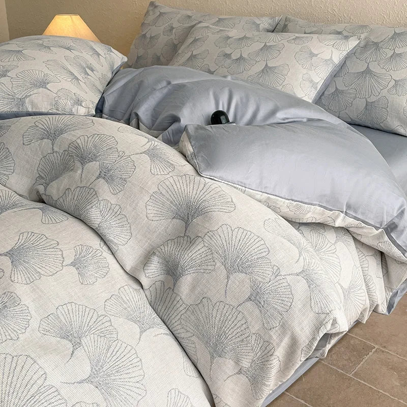 Afralia™ Luxury Jacquard 3-Layer Cotton Bedding Set - Soft & Skin-Friendly
