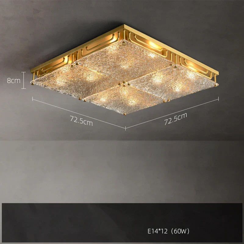 Afralia™ Gold Water Ripple Glass Ceiling Lamp for Bedroom Kitchen Home Decor