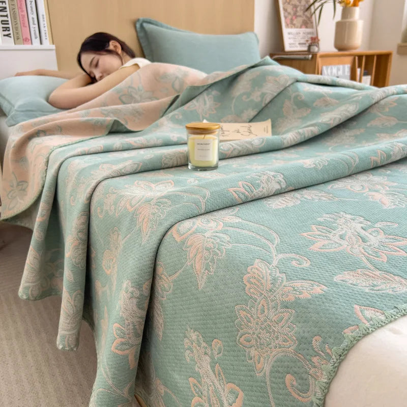 Afralia™ Cotton Towel Blanket, Rural Printed Thin Quilt - Luxury Breathable Bedspread