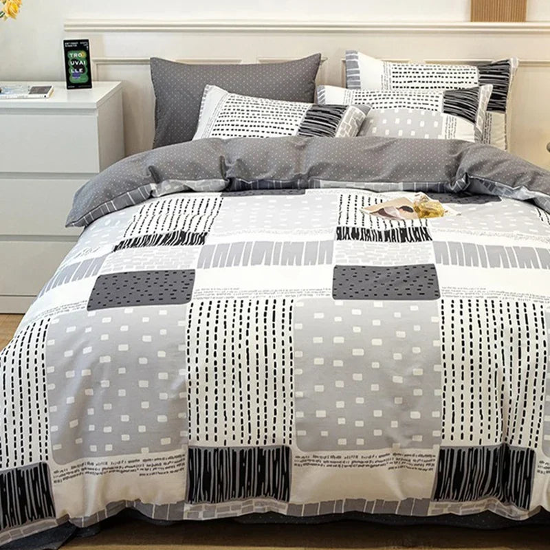 Afralia™ Geometric Print 100% Cotton Bedding Set for All Seasons